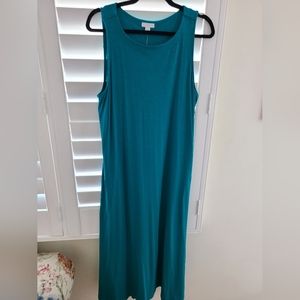 J. Jill Mediterranean Sleeveless Dress with Pockets!! Teal, Medium